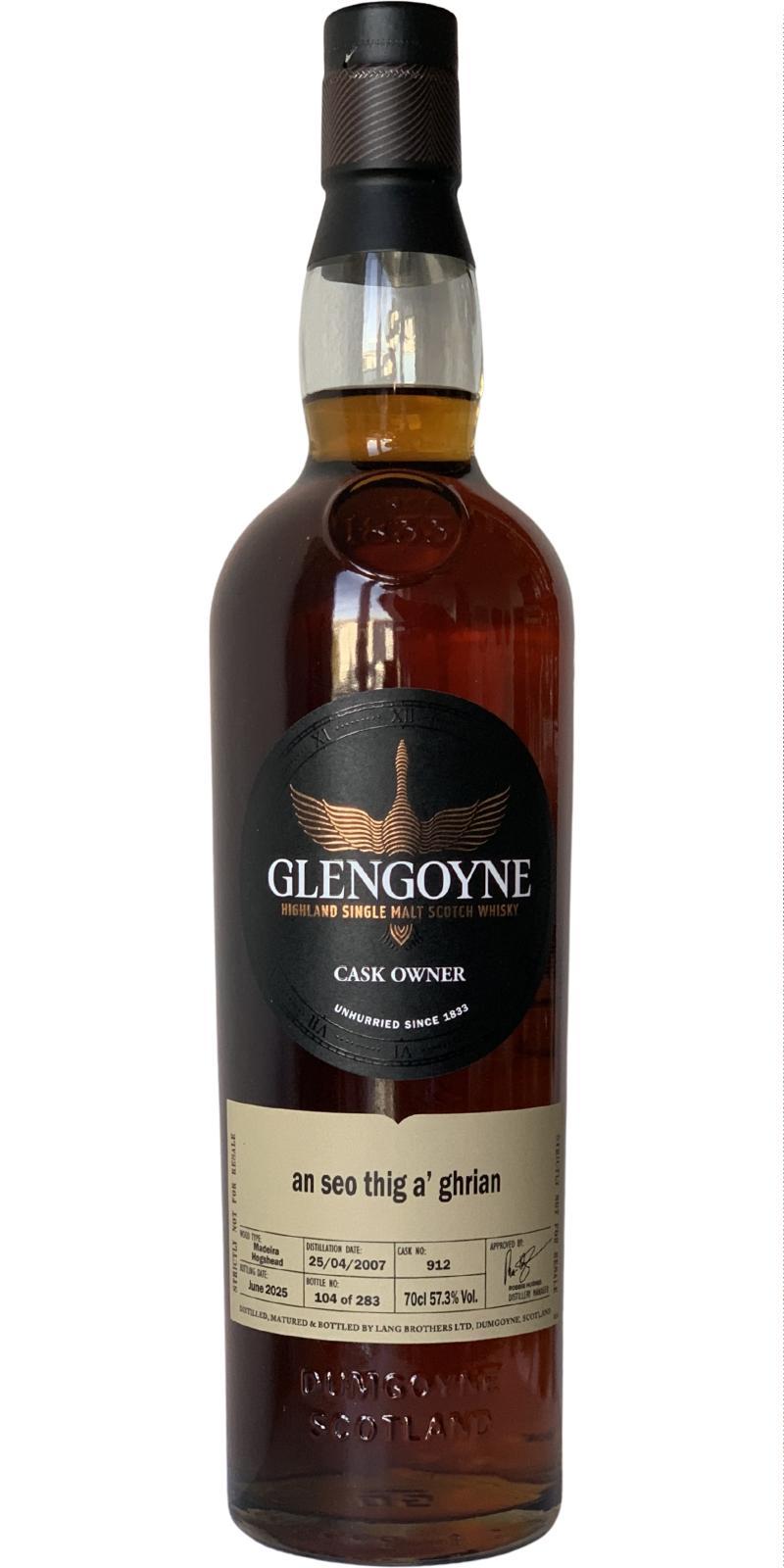 Glengoyne 2007  an seo thig a' ghrian - Cask Owner