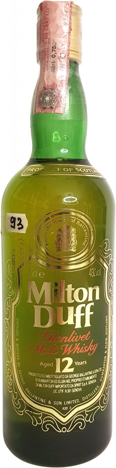 Miltonduff 12-year-old Glenlivet Malt Whisky