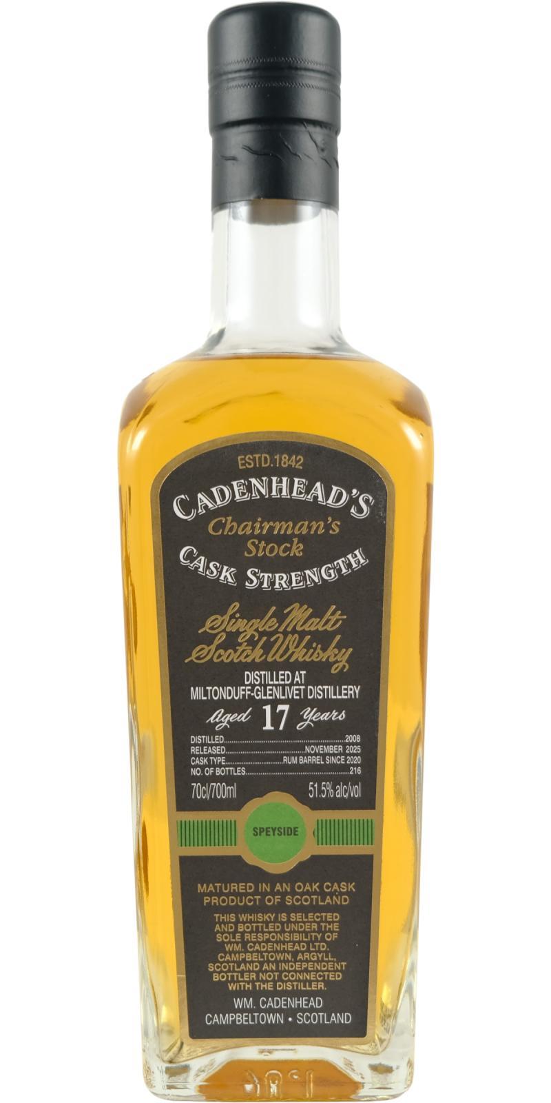 Miltonduff 2008 CA Chairman's Stock