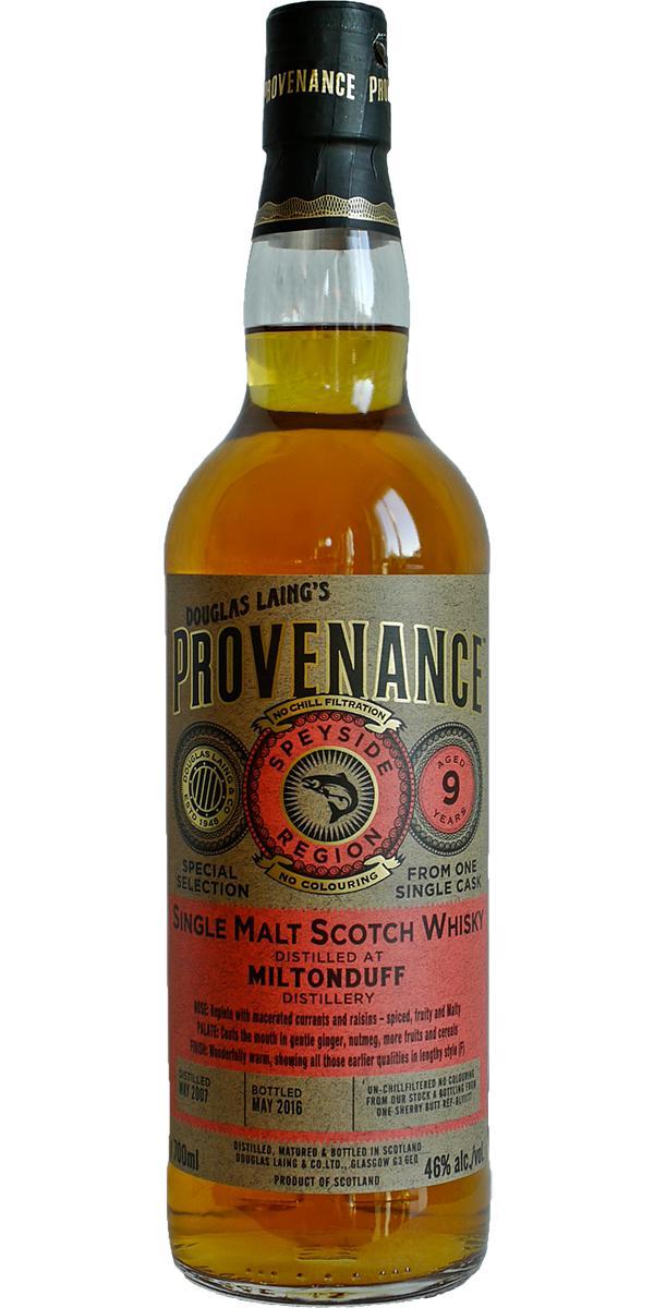 Miltonduff 2007 DL Provenance