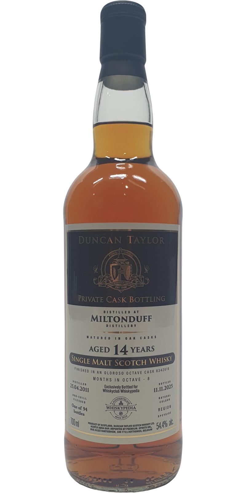 Miltonduff 2011 DT Private Cask Bottling