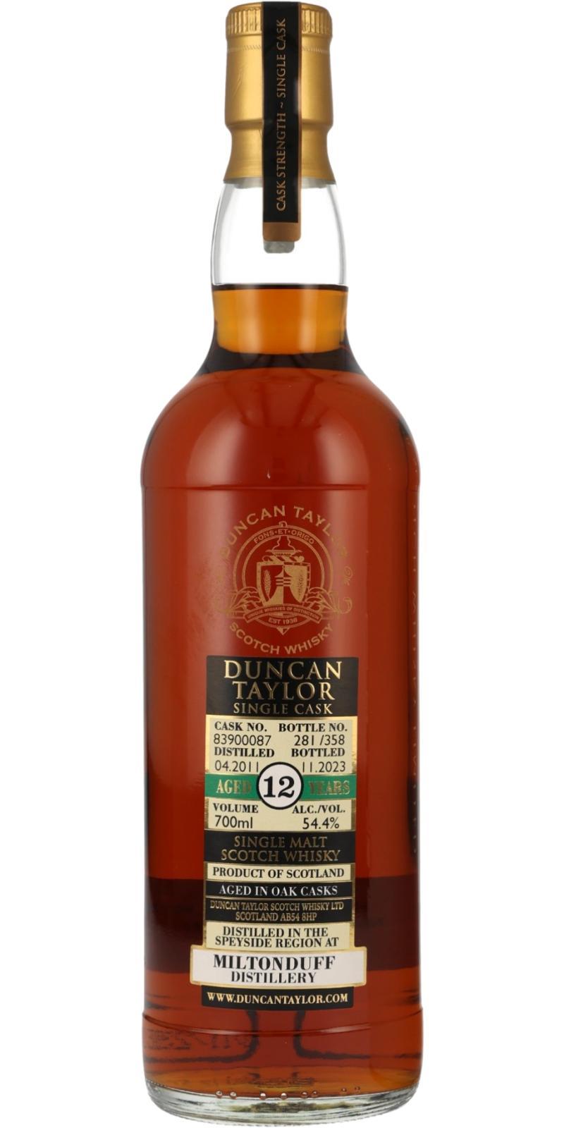 Miltonduff 2011 DT Single Cask