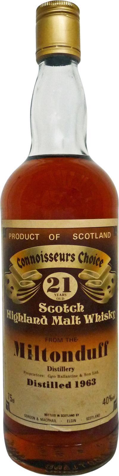 Miltonduff 1963 GM Connoisseurs Choice