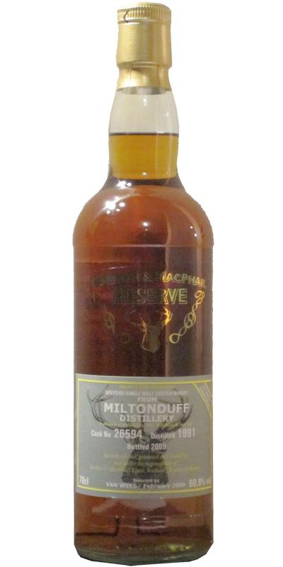 Miltonduff 1991 GM Reserve for van Wees