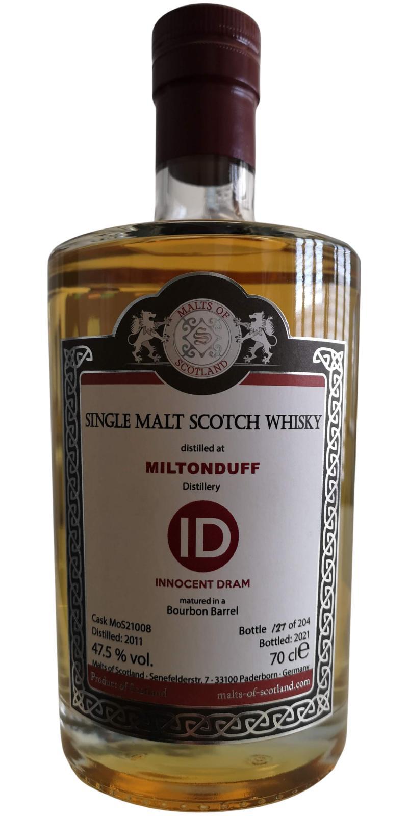 Miltonduff 2011 MoS Innocent Dram