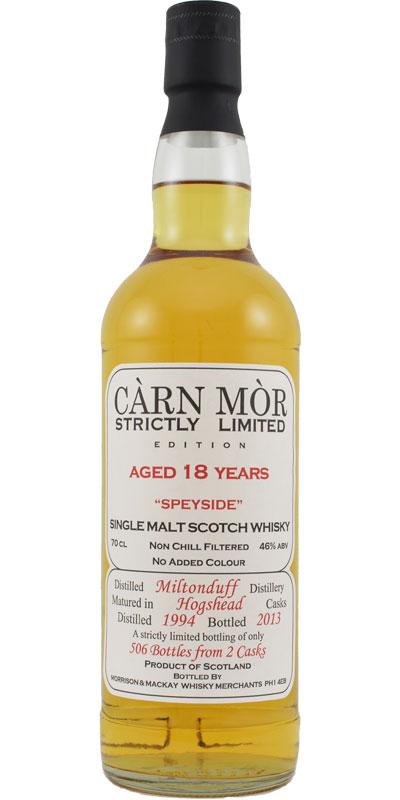 Miltonduff 1994 MMcK Càrn Mòr - Strictly Limited Edition