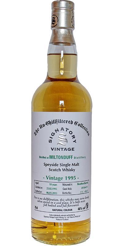 Miltonduff 1995 SV The Un-Chillfiltered Collection