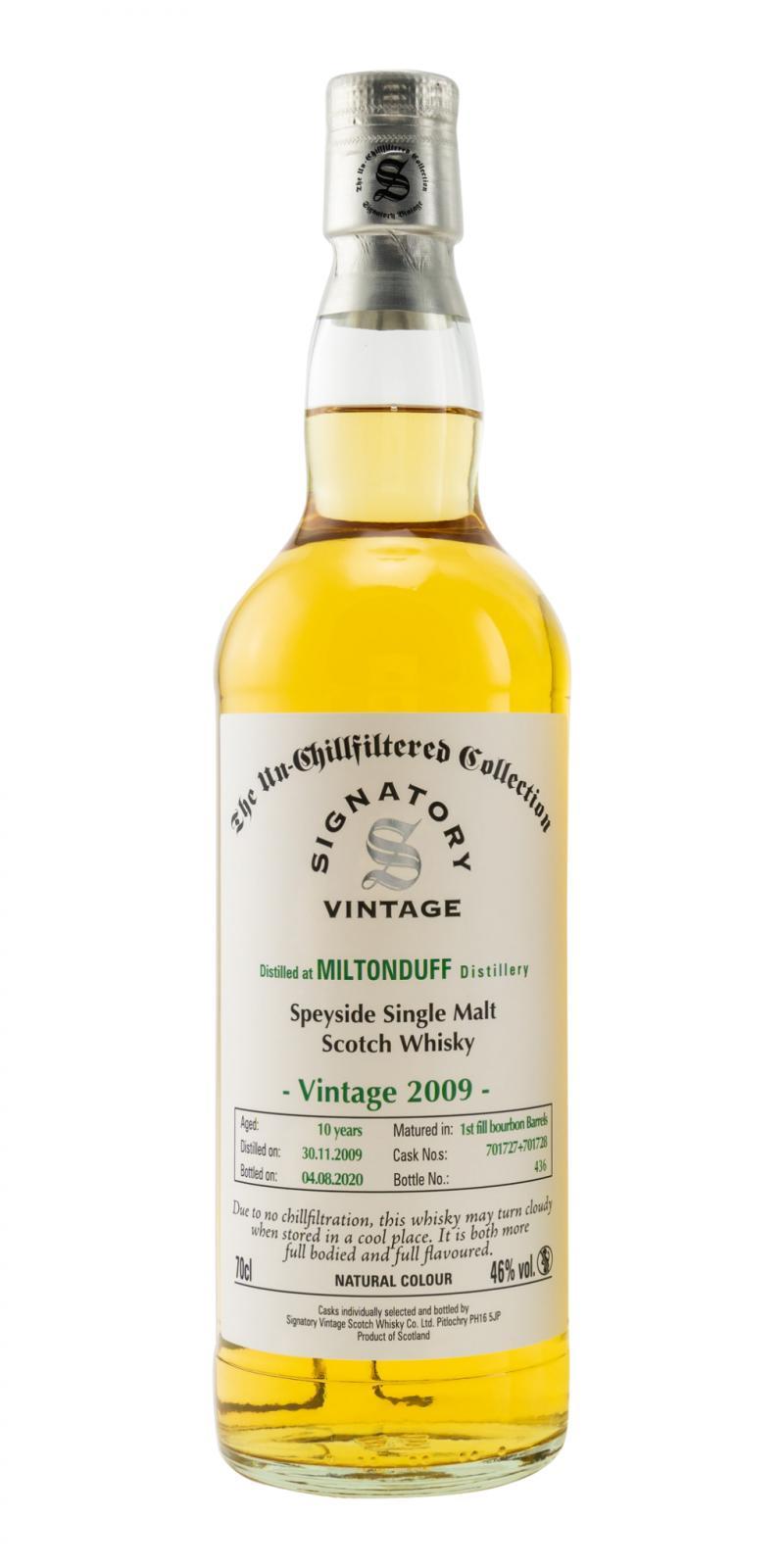 Miltonduff 2009 SV The Un-Chillfiltered Collection