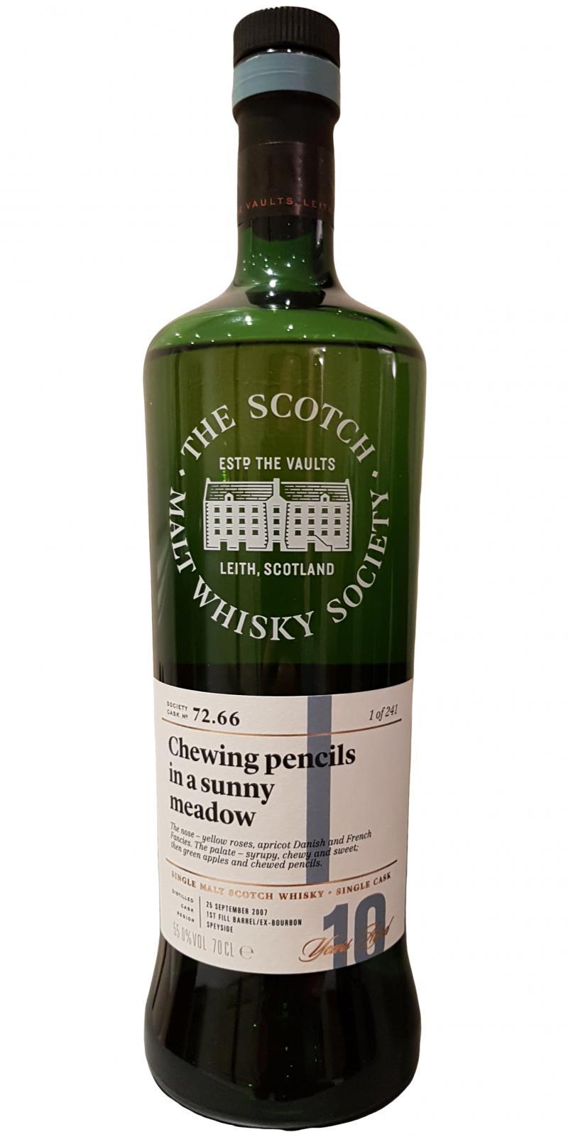 Miltonduff 2009 SMWS 72.66 Chewing pencils in a sunny meadow