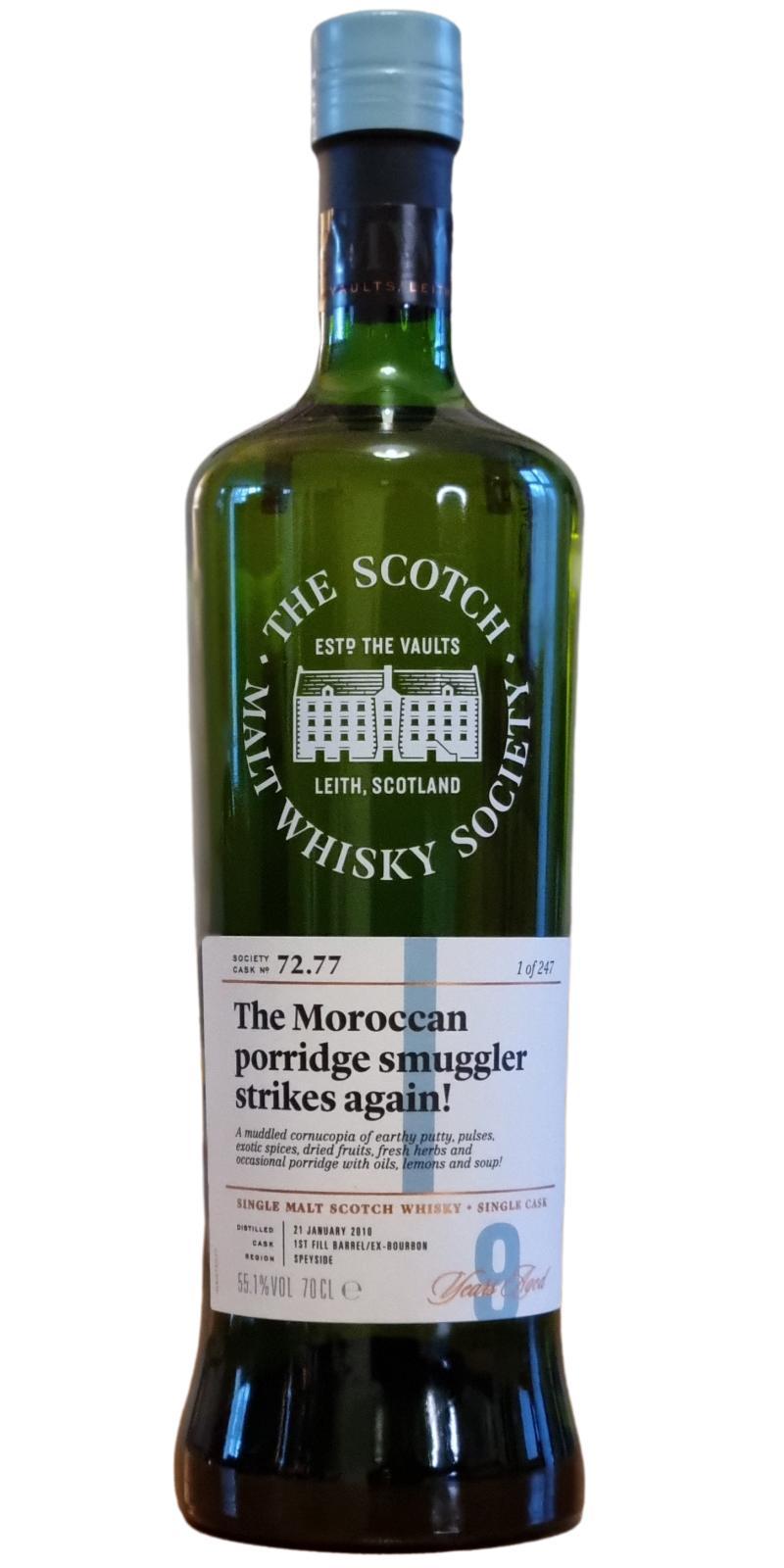 Miltonduff 2010 SMWS 72.77 The Moroccan porridge smuggler strikes again!