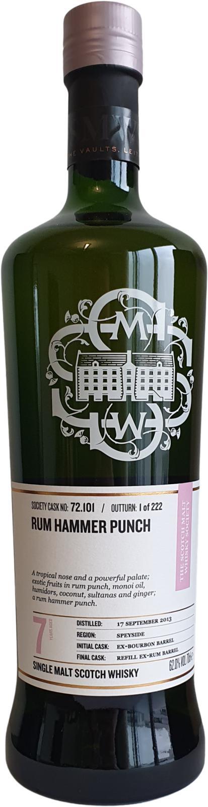 Miltonduff 2013 SMWS 72.101 Rum hammer punch