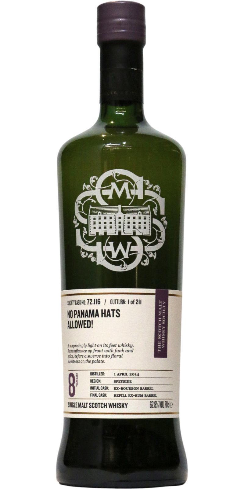 Miltonduff 2014 SMWS 72.116 No Panama hats allowed!