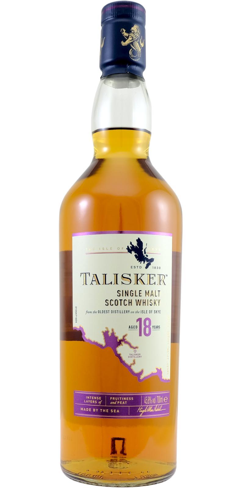 Talisker 18-year-old  From the Oldest Distillery on the Isle of Skye