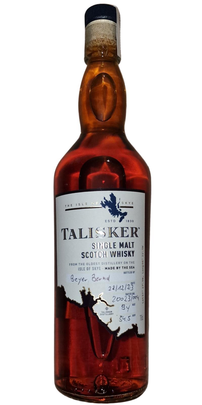 Talisker 09-year-old  Handfilled - Distillery only