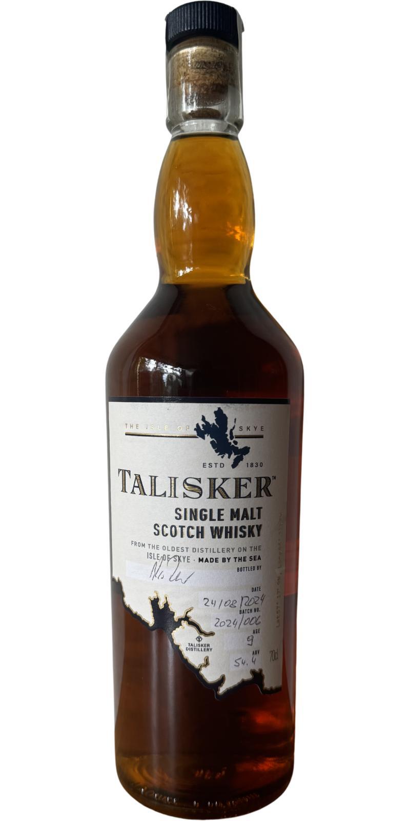 Talisker 09-year-old  Hand bottled - available only at the distillery