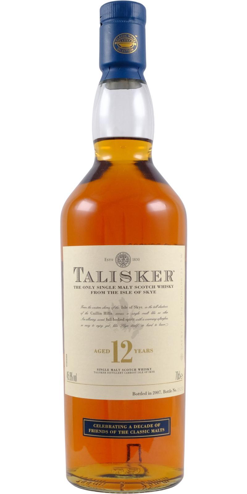 Talisker 12-year-old  Friends of the Classic Malts