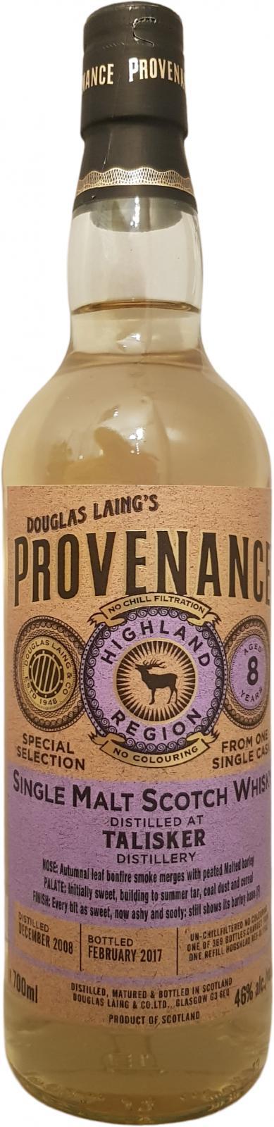 Talisker 2008 DL  Provenance