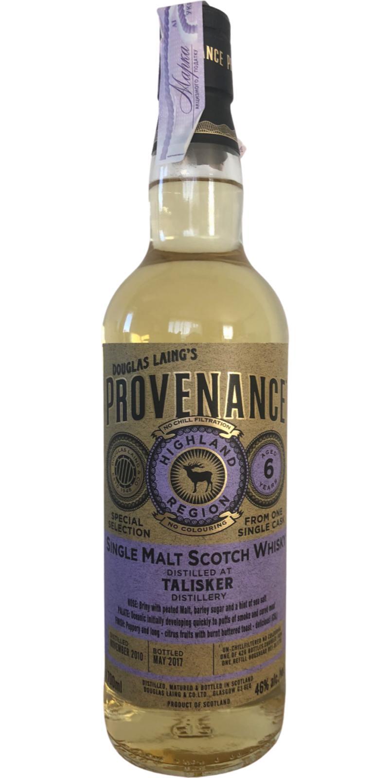 Talisker 2010 DL  Provenance