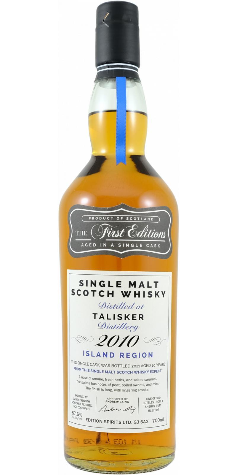 Talisker 2010 ED  The First Editions