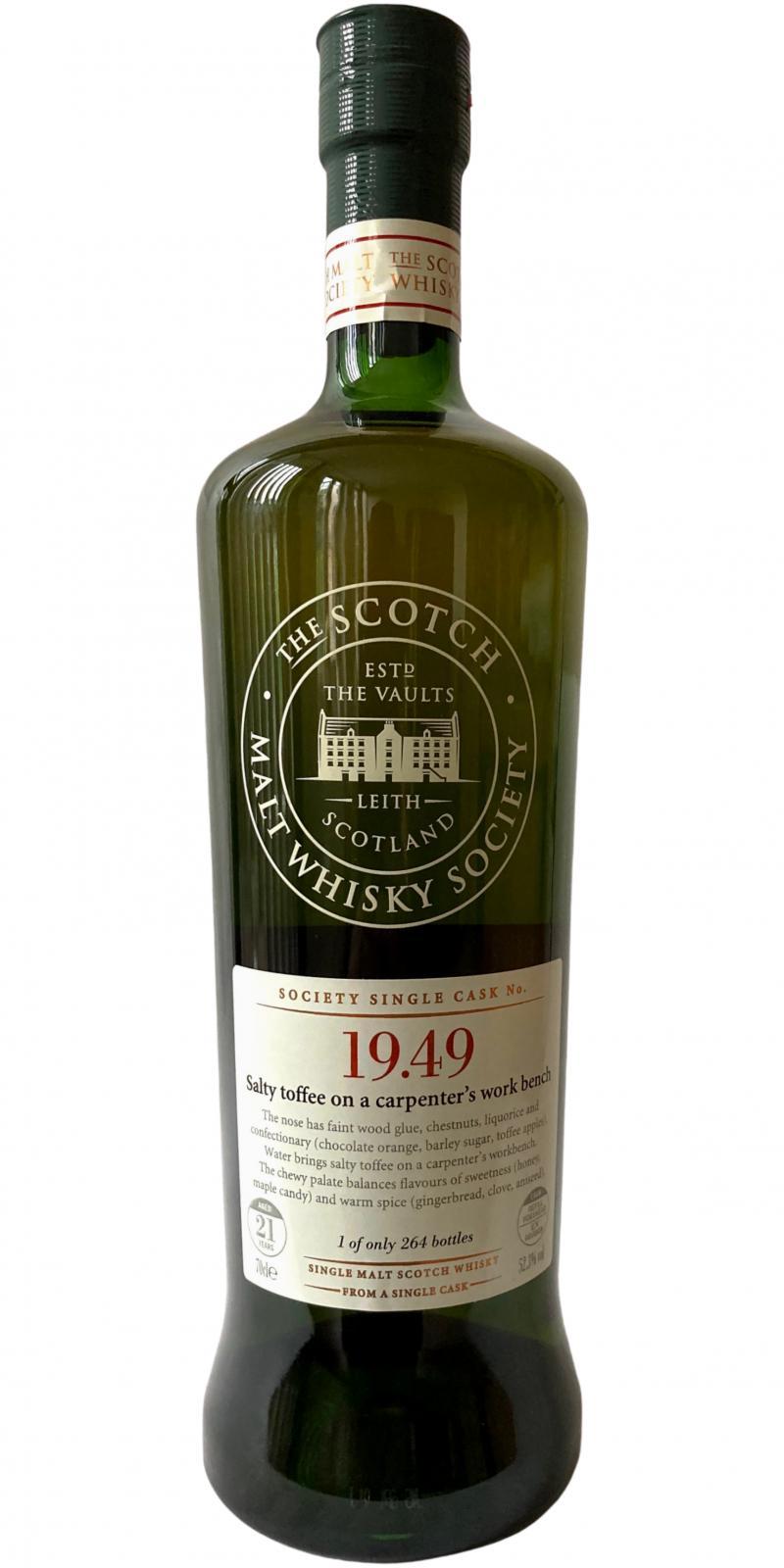 Glen Garioch 1988 SMWS 19.49 Salty toffee on a carpenter's work bench