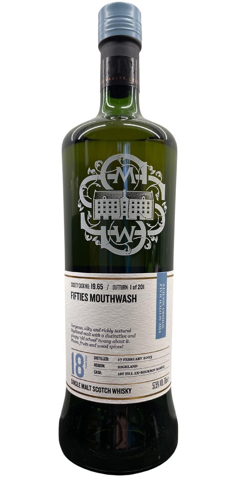 Glen Garioch 2003 SMWS 19.65 Fifties mouthwash