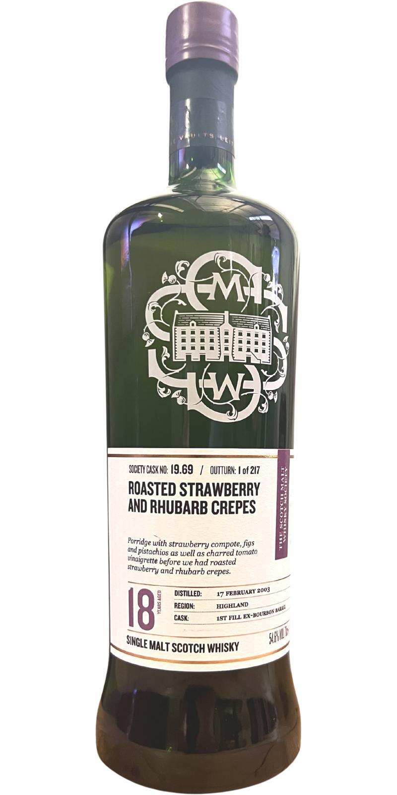 Glen Garioch 2003 SMWS 19.69 Roasted strawberry and rhubarb crepes