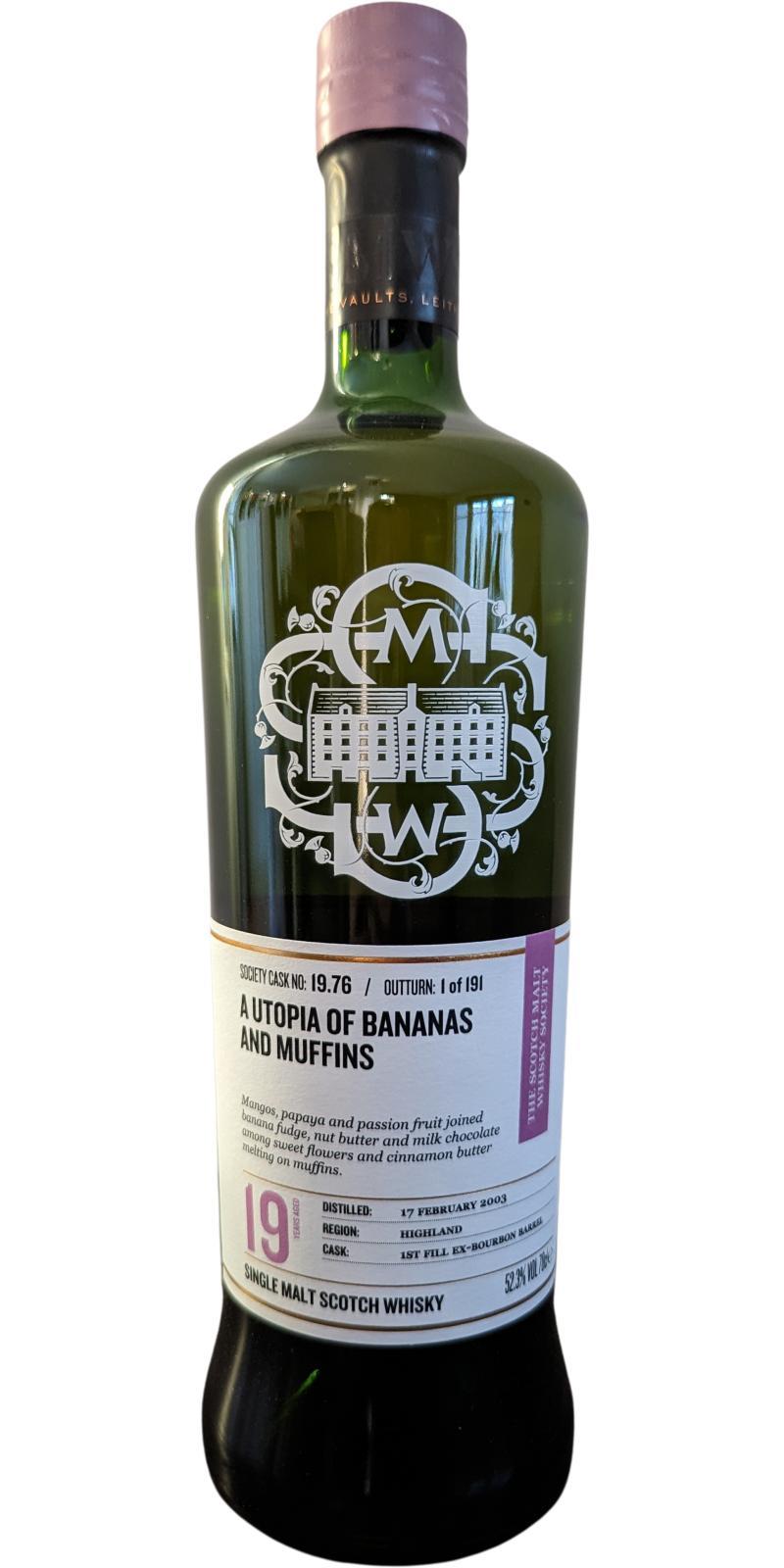 Glen Garioch 2003 SMWS 19.76 A utopia of bananas and muffins