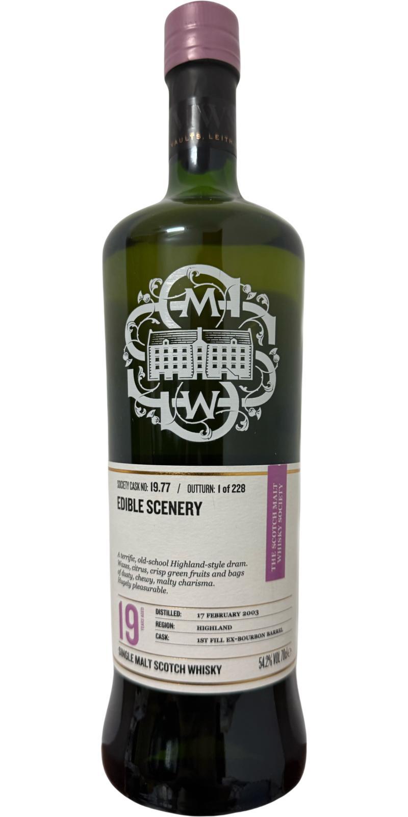 Glen Garioch 2003 SMWS 19.77 Edible scenery