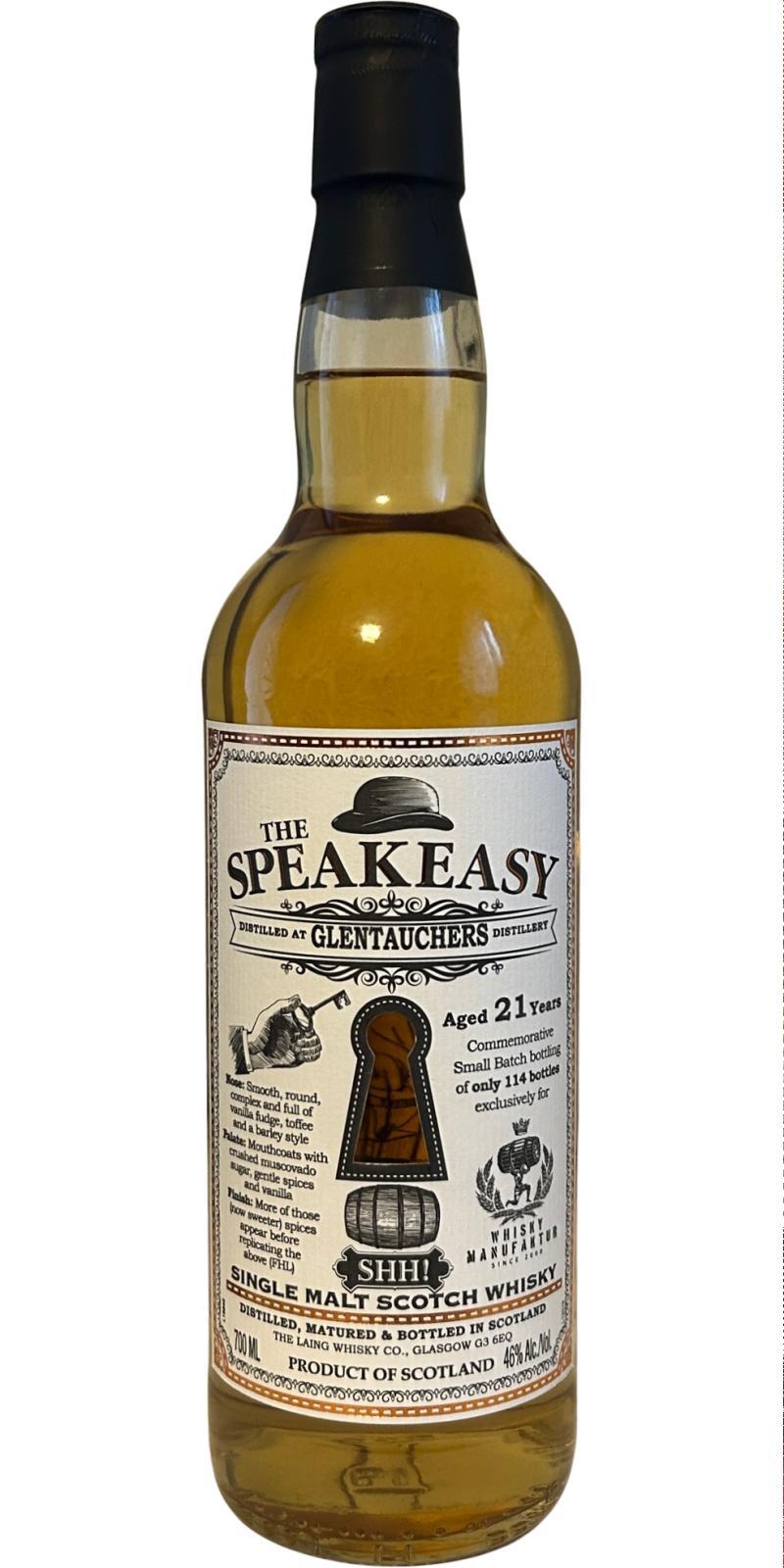 Glentauchers 21-year-old DL  The Speakeasy