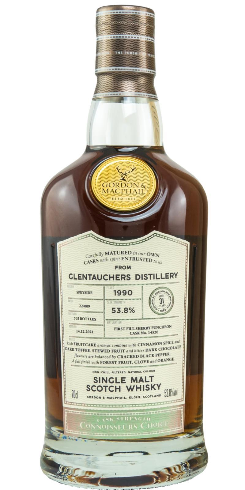 Glentauchers 1990 GM  Connoisseurs Choice - Cask Strength