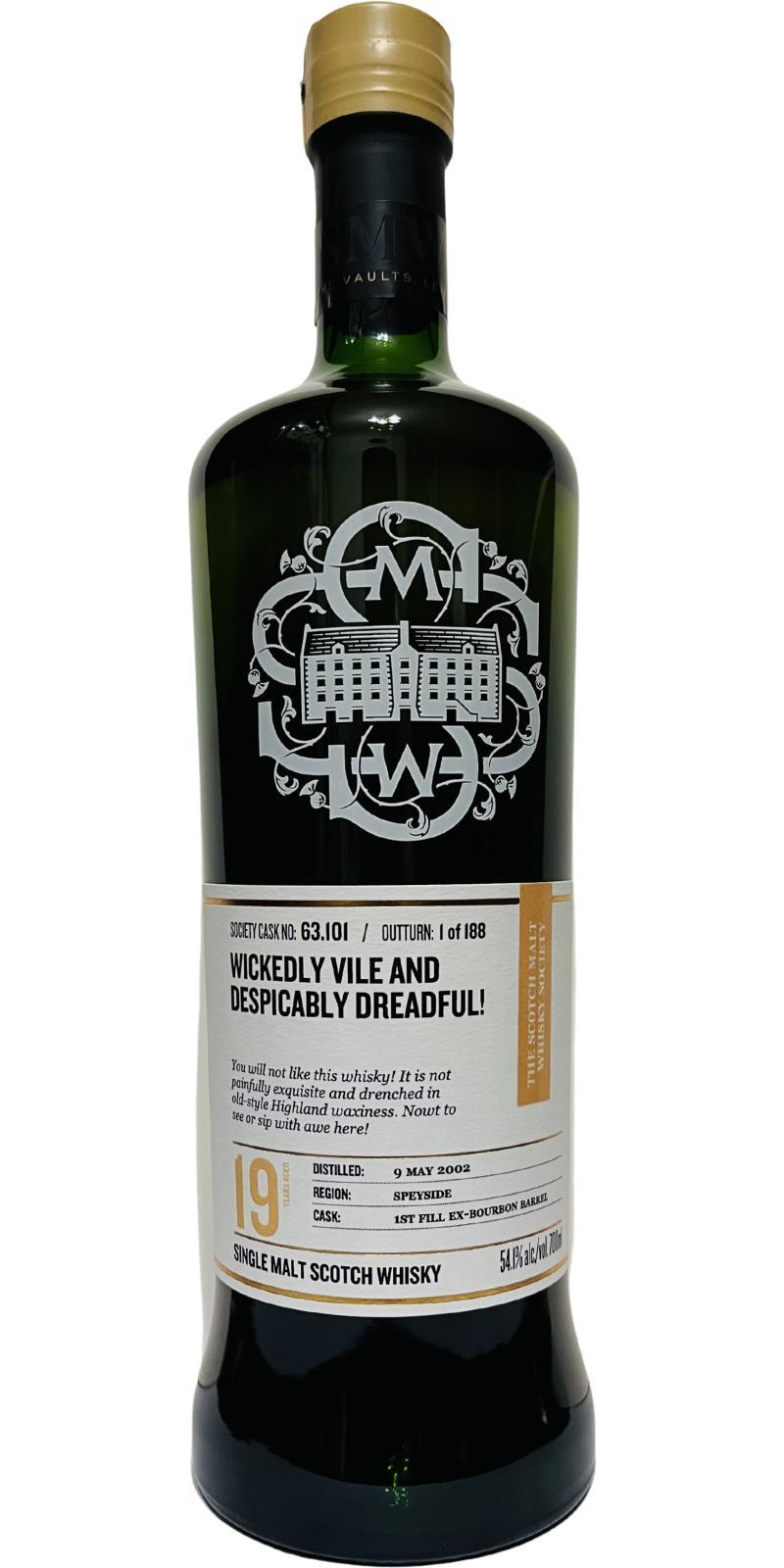 Glentauchers 2002 SMWS 63.101  Wickedly Vile and Despicably Dreadful!