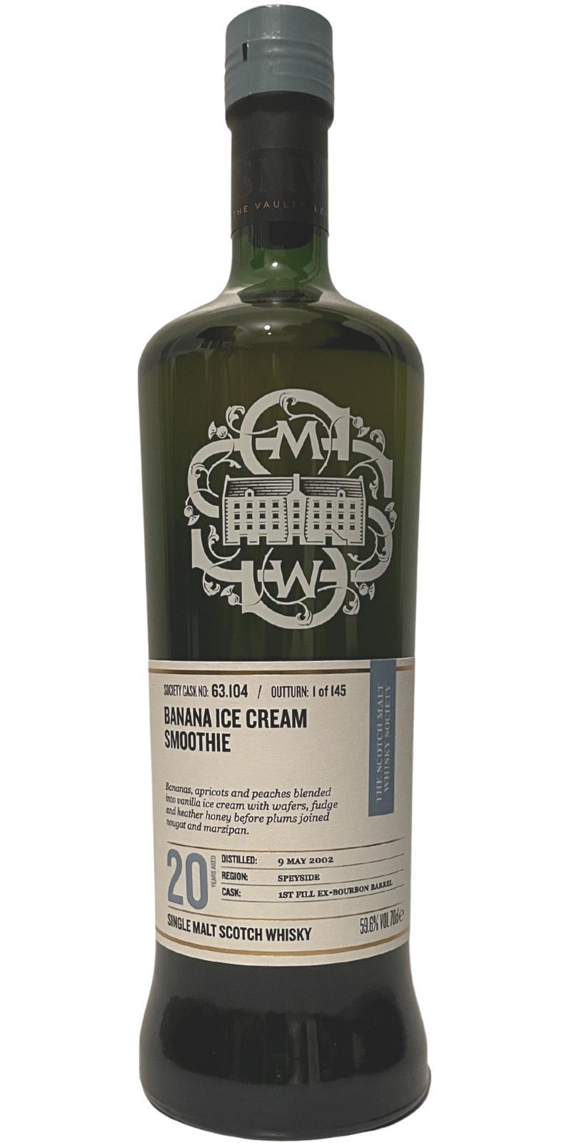 Glentauchers 2002 SMWS 63.104  Banana ice cream smoothie