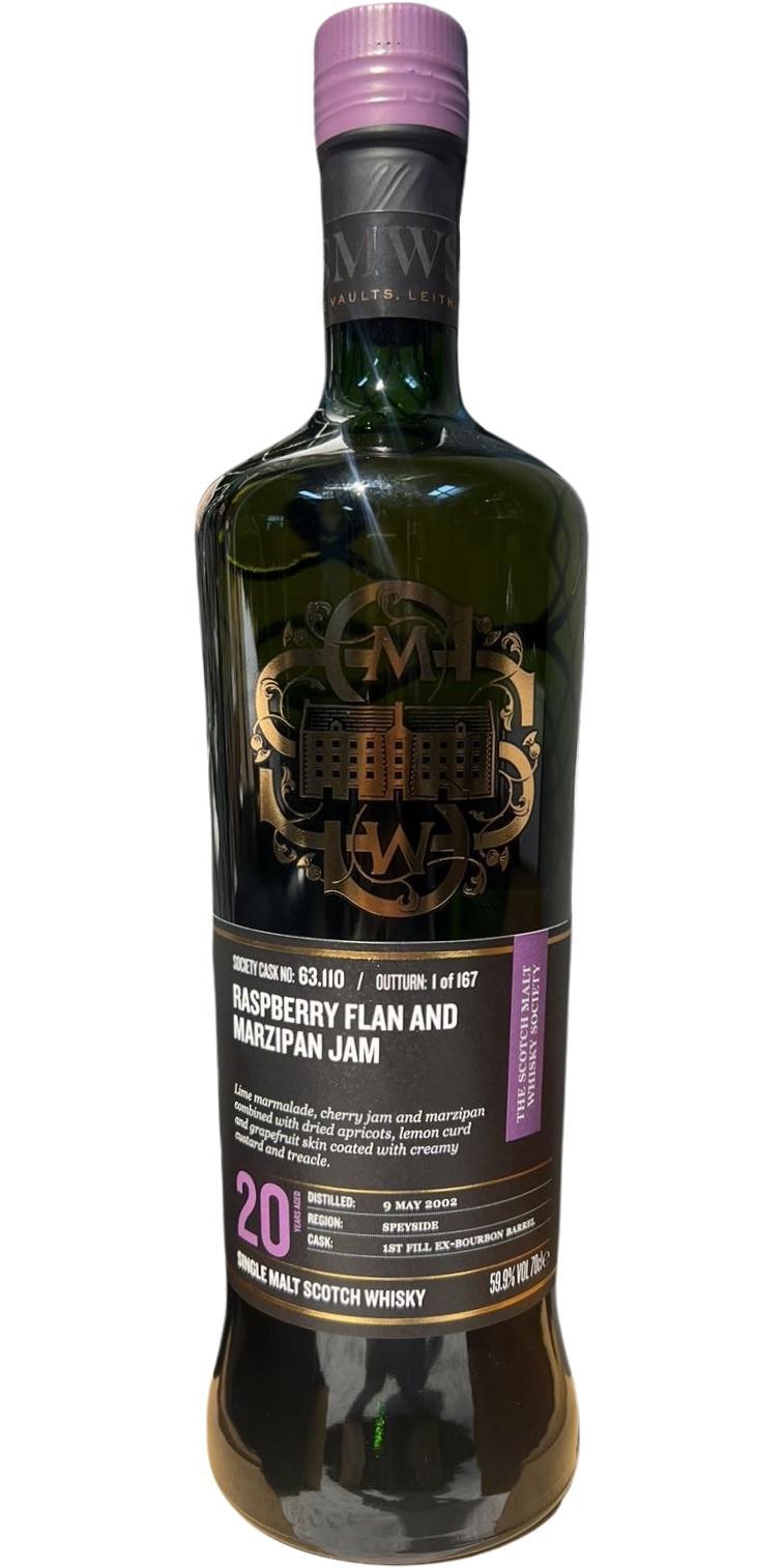 Glentauchers 2002 SMWS 63.110  RASPBERRY FLAN AND MARZIPAN JAM