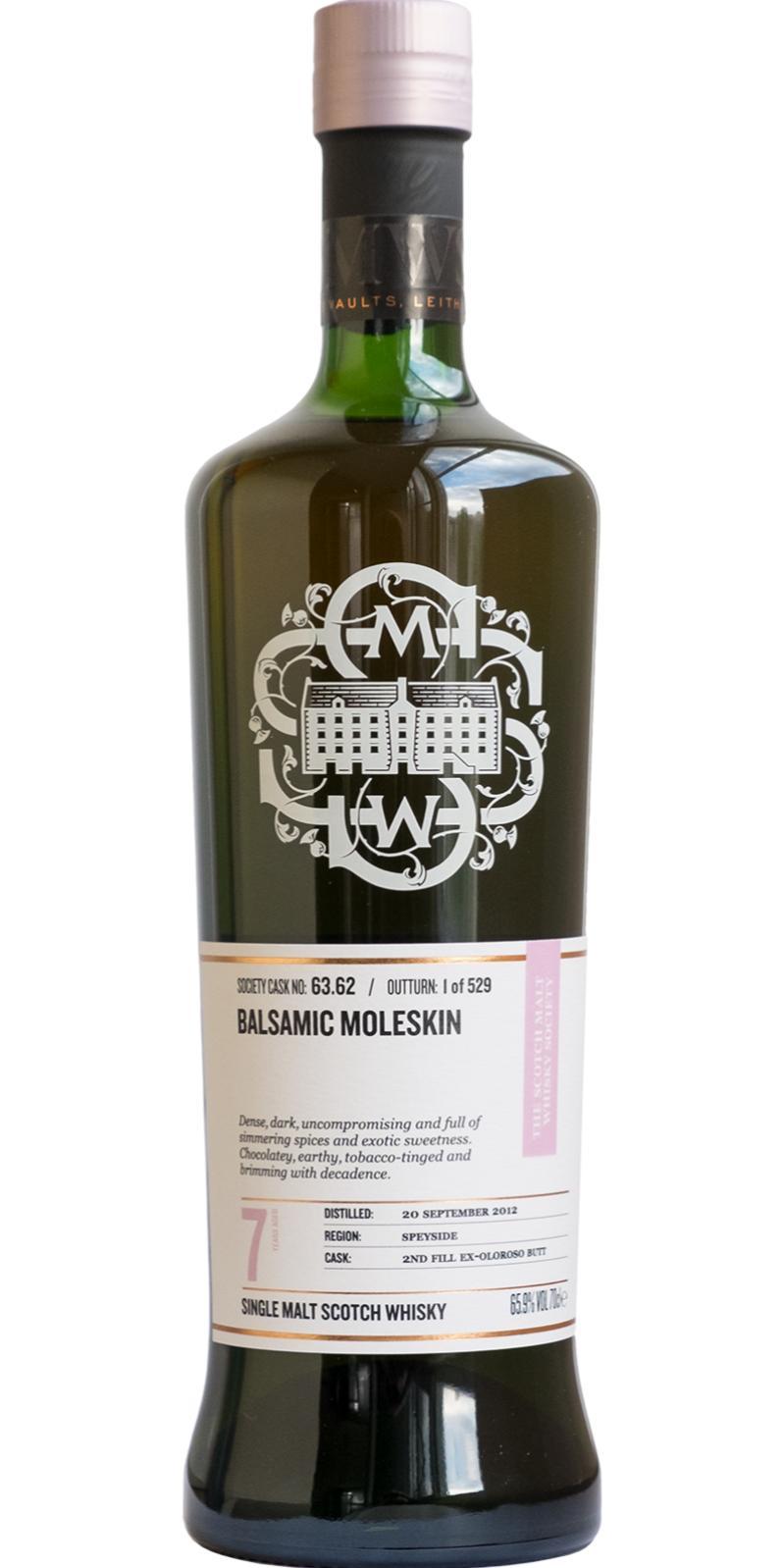 Glentauchers 2012 SMWS 63.62  Balsamic moleskin