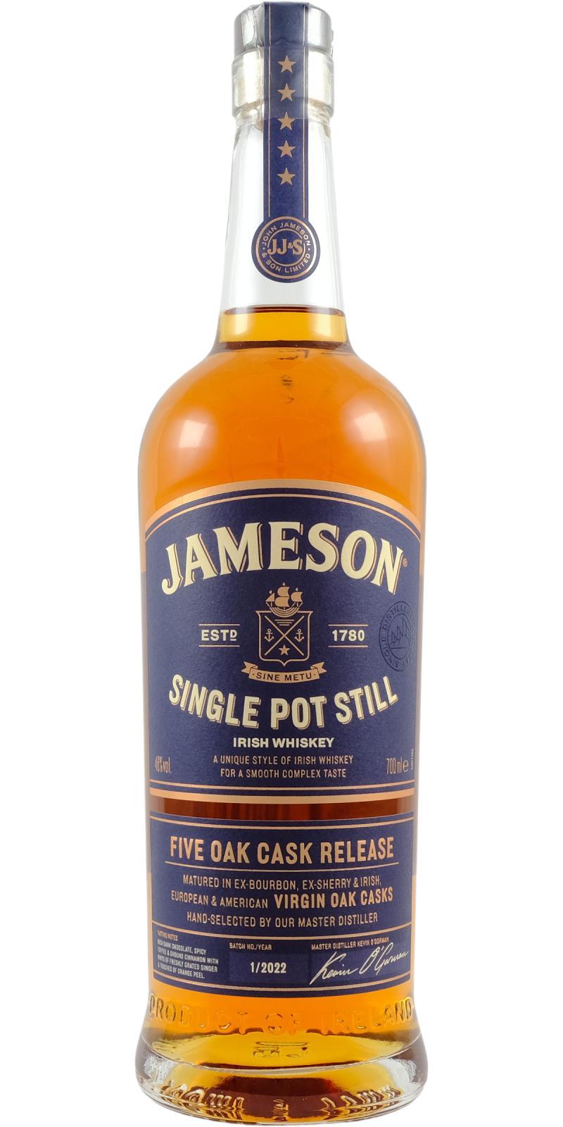 Jameson Single Pot Still  Five Oak Cask Release