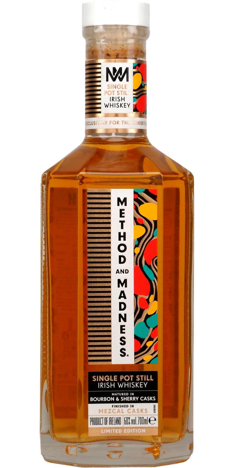 Method and Madness Single Pot Still Irish Whiskey  Mezcal Finish