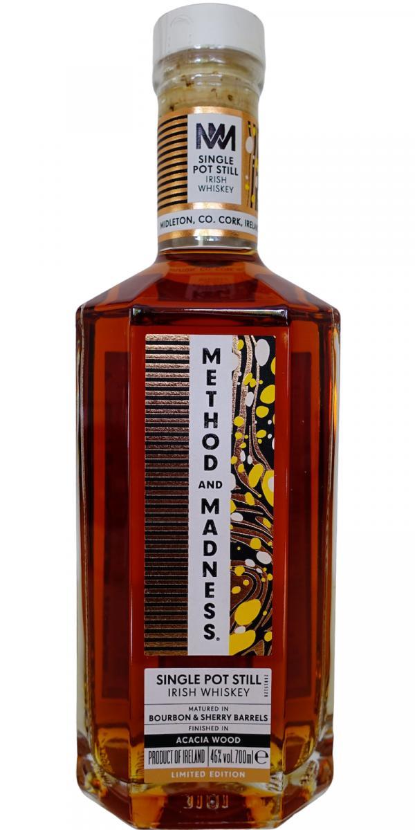 Method and Madness Single Pot Still Irish Whiskey  Finished in Acacia Wood