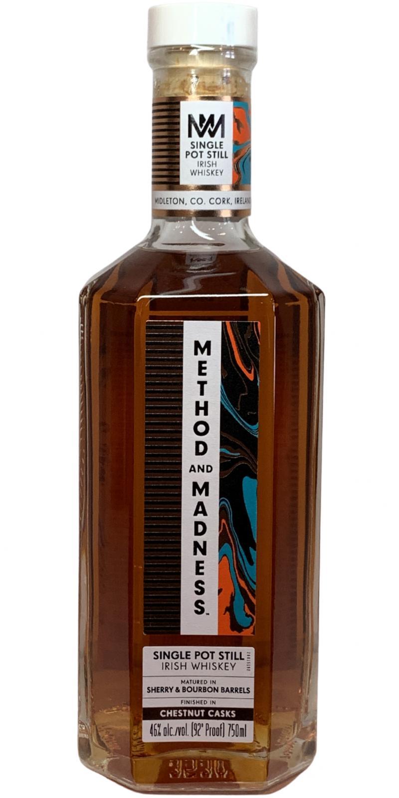 Method and Madness Single Pot Still Irish Whiskey   Finished in Chestnut Casks