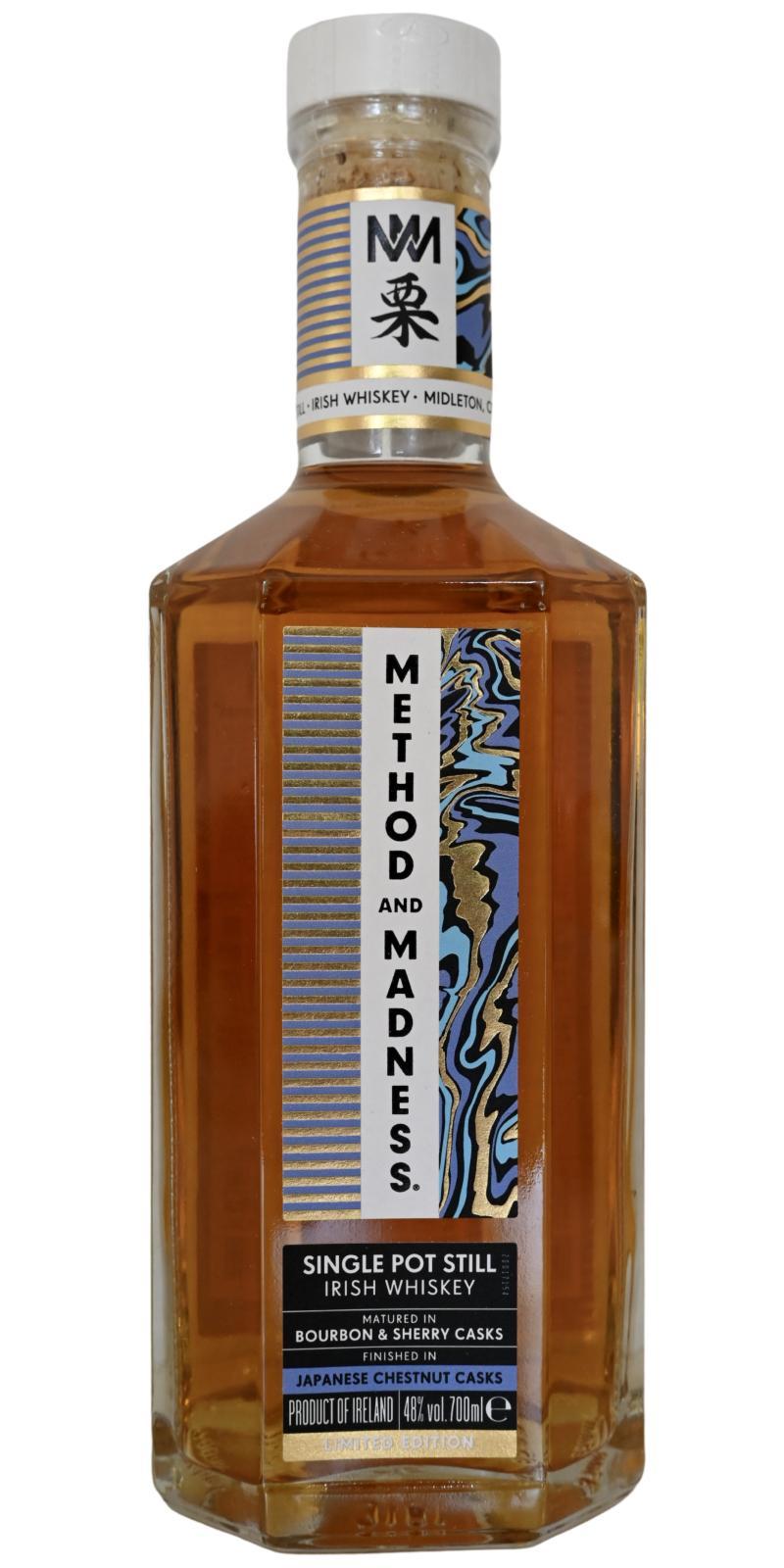 Method and Madness Single Pot Still Irish Whiskey  Finished in  Japanese Chestnut