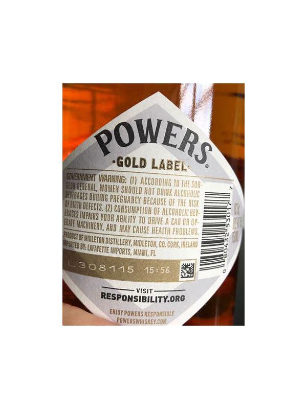Powers Gold Label      Hand Crafted - Triple Distilled