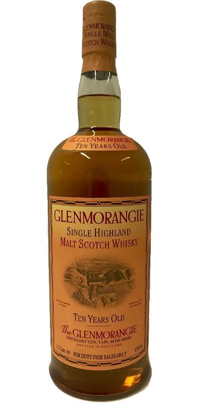 Glenmorangie 10-year-old  Duty Free For Exportation Only 86 proof