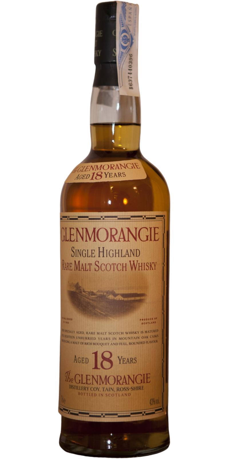 Glenmorangie 18-year-old  Single Highland Rare Malt Scotch Whisky