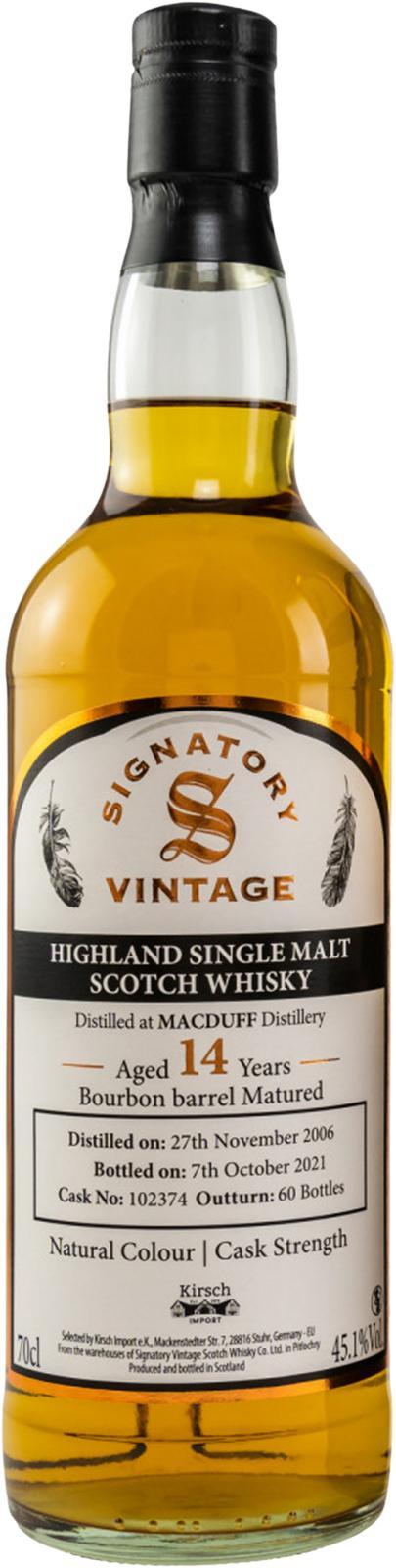 Macduff 2006 SV  Natural Colour | Cask Strength