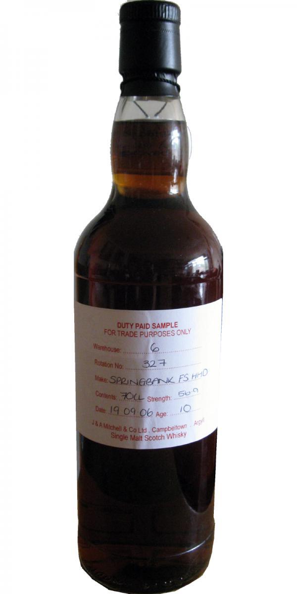 Springbank 2006 Duty Paid Sample - For Trade Purposes Only