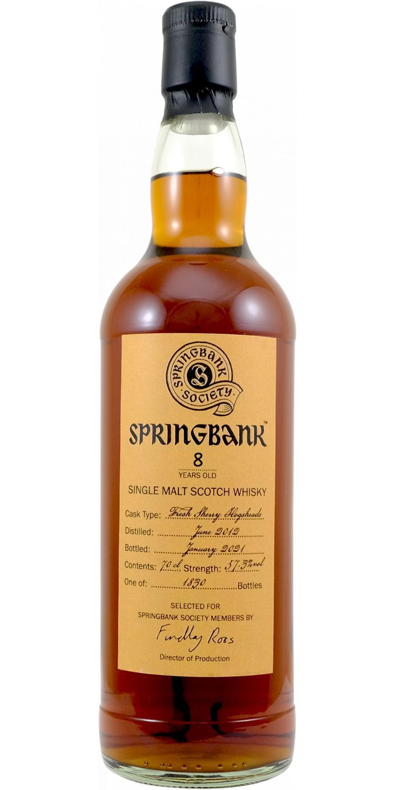 Springbank 2012 Society Bottling