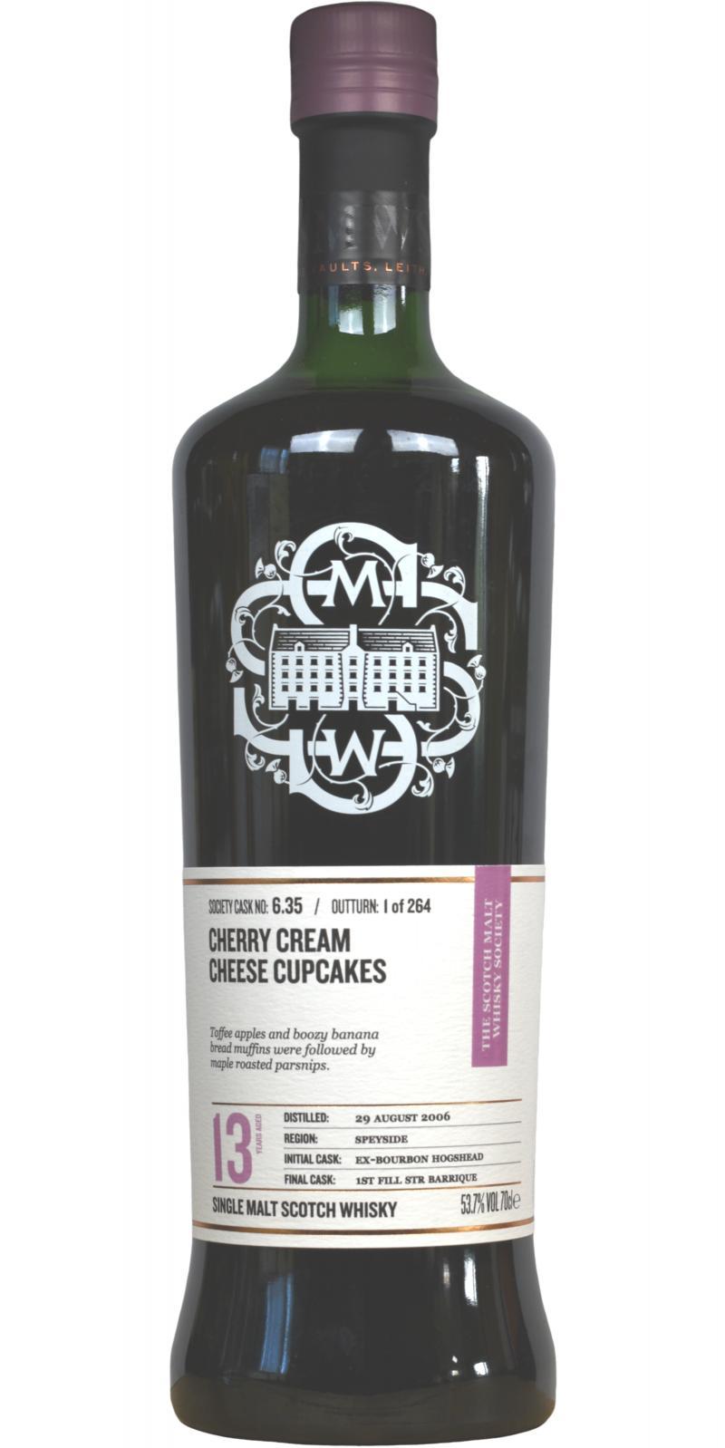 Macduff 2006 SMWS 6.35  Cherry cream cheese cupcakes