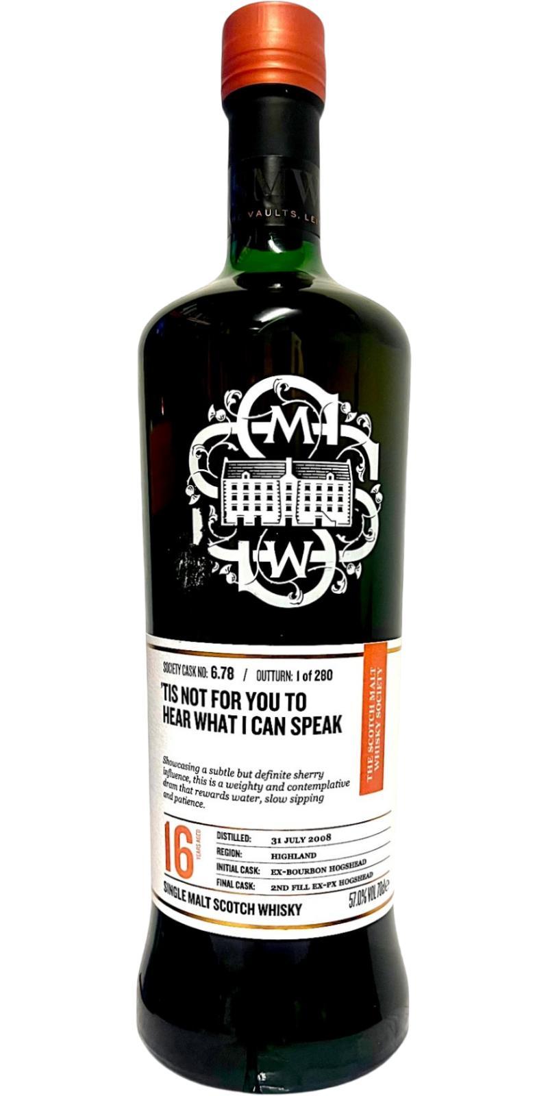 Macduff 2008 SMWS 6.78  'Tis not for you to hear what I can speak