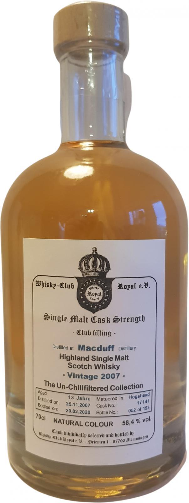 Macduff 2007 WCR  Club filling