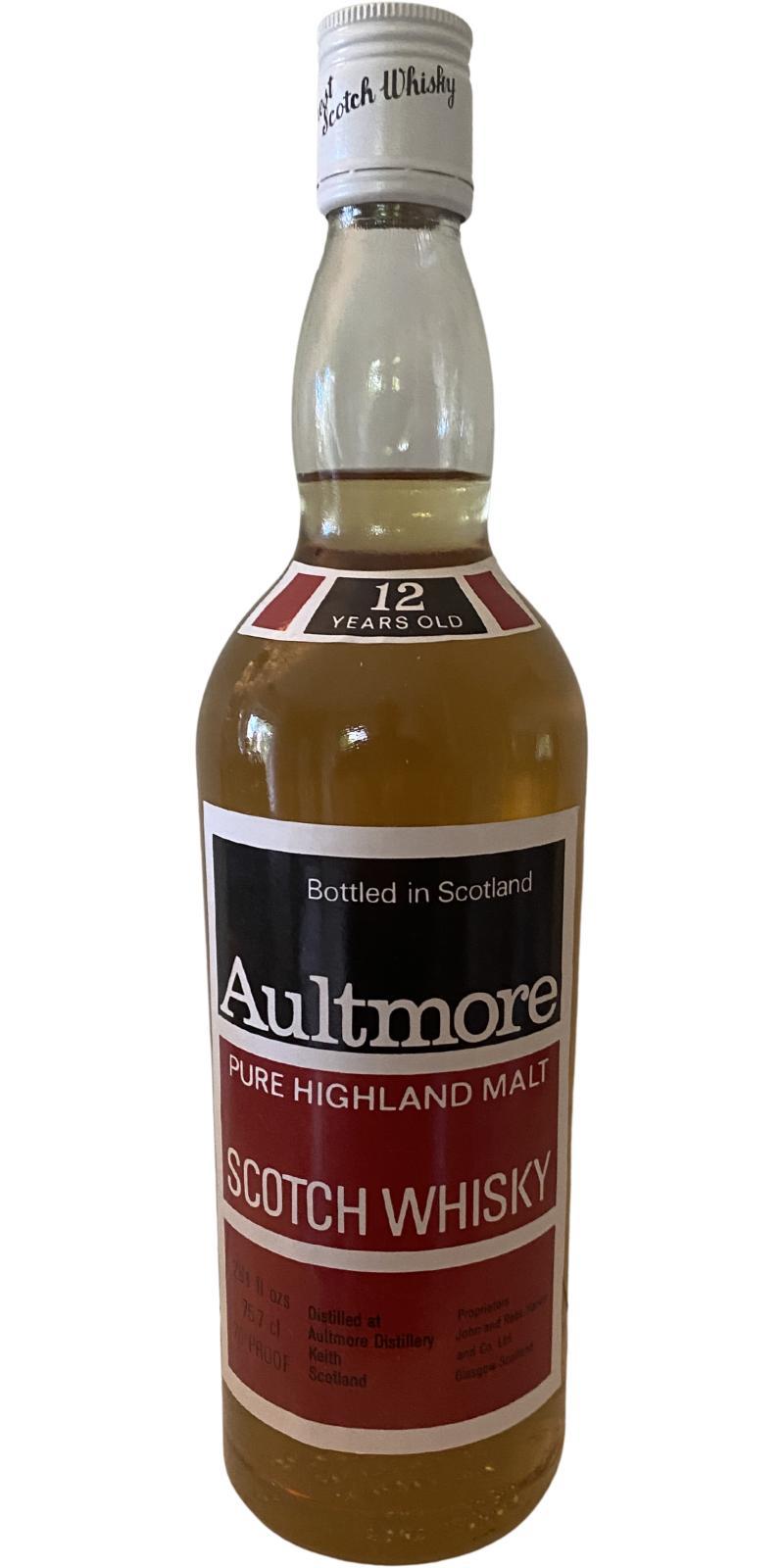 Aultmore 12-year-old Black, Red & Red label