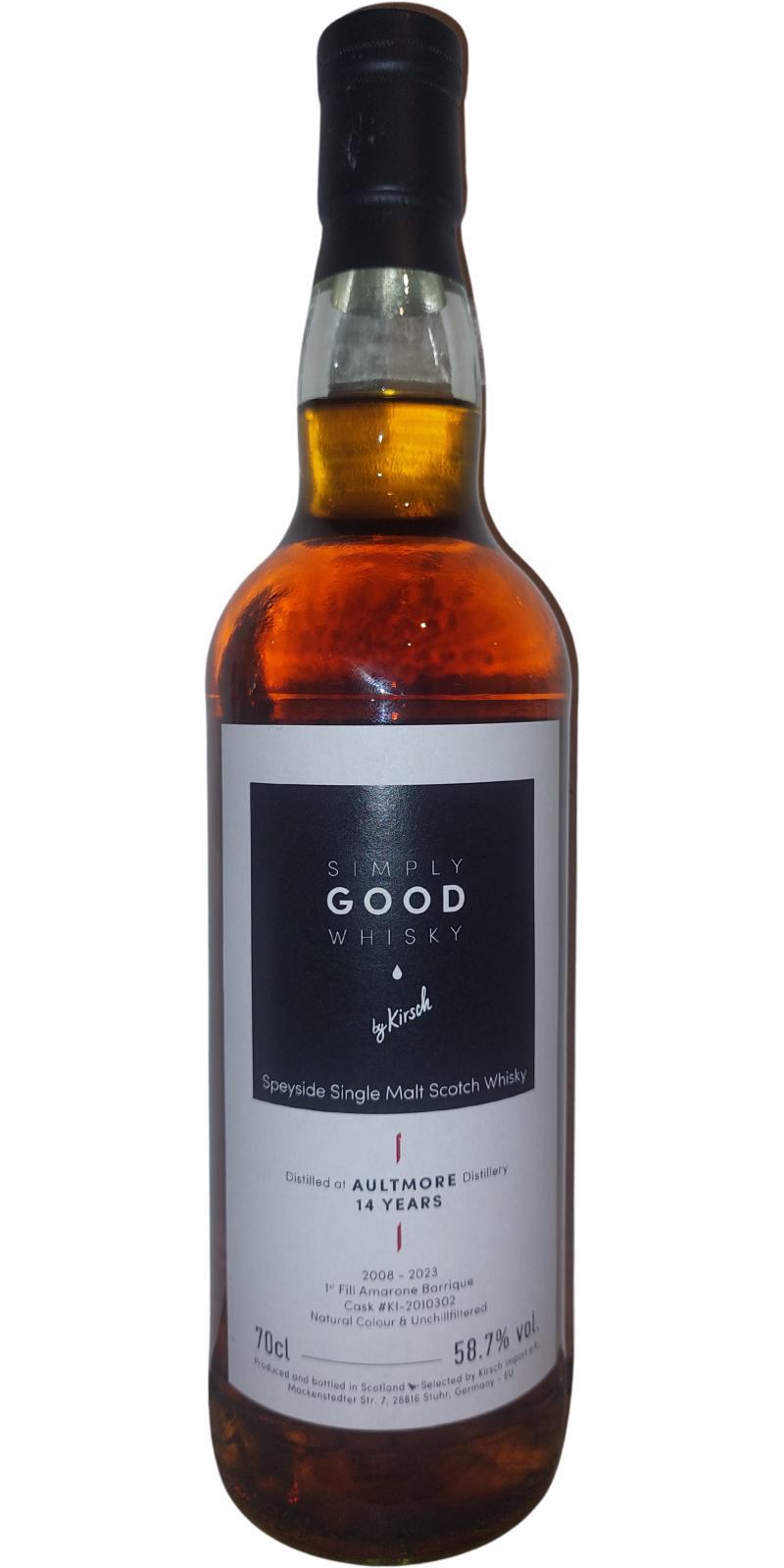 Aultmore 2008 KI Simply Good Whisky